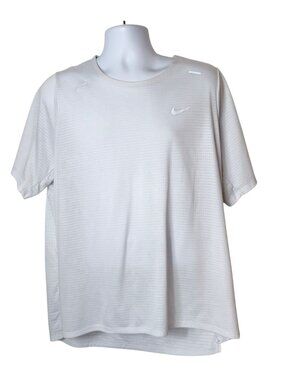 Nike Rise 365 Mens XL Running Shirt White Dri Fit Short Sleeve Athletic Sporty